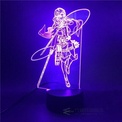 Anime Figure Attack on Titan Levi Ackerman LED Night Light A
