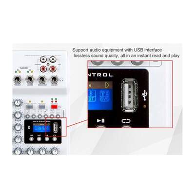 4 Channel Audio Mixer Console with Wireless Microphone Sound