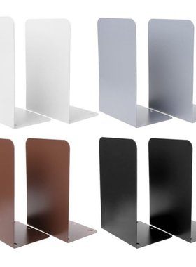 1 Pair Metal Bookends Organizer Desktop Office Home Book She