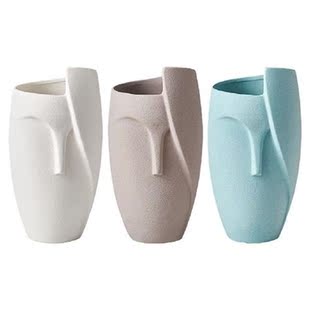 Creative Abstract Human Face Vase Ceramic Modern Art Nordic