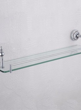 Rectangle Floating Single Glass Shelf Blue and White Porcela