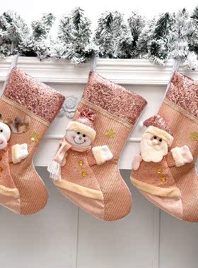 1 Pcs Pink Series Large Christmas Stocking Fireplace Decor S