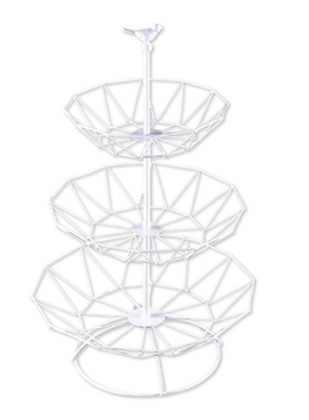 3 Tier Fruit Baskets Metal Wire Fruit Bowl Snacks Cake Stand