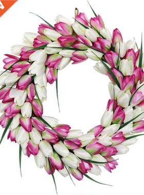 Artificial Tulip Wreath Springtime Wreath For Front Door