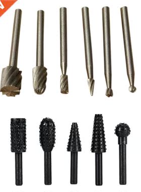 6Pcs HSS Routing Router Bit Rotary Suit Burr Set 5Pcs Rota