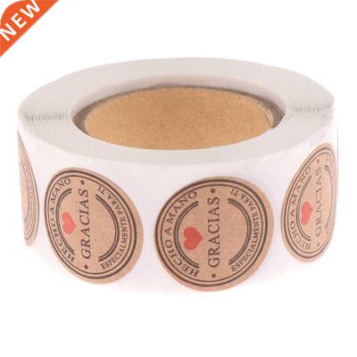 500PCS/lot Multiple Styles Kraft Gracias Spanish Thank You L