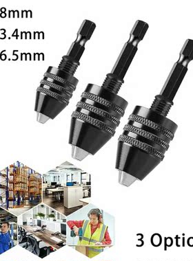 1/4 Keyless Chuck Conversion Hex Shank Adapter Drill Bit Qu