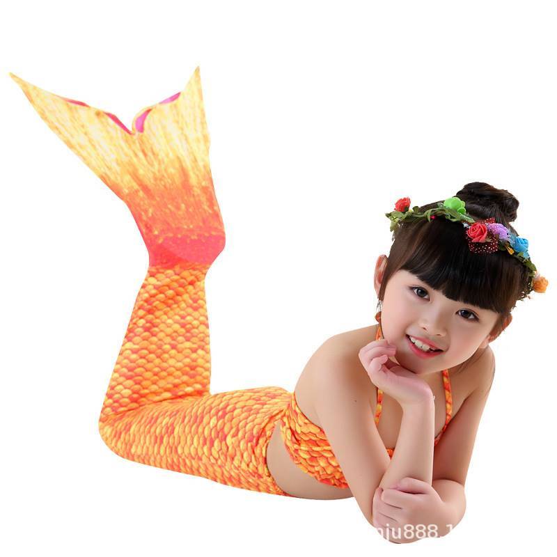 children mermaid swimsuit set baby girl princess skirt three