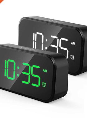LED Mirror Screen Alarm Clock Watch Table Touch Sensing Digi