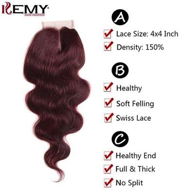 Body Wave Lace Closure 4x4 Brazilian Human Hair Closure With
