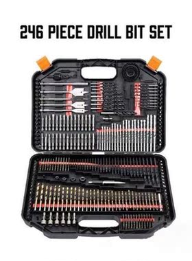 HSS 246pcs Drill Bit Set Tool Combination Kit Woodworking Fl