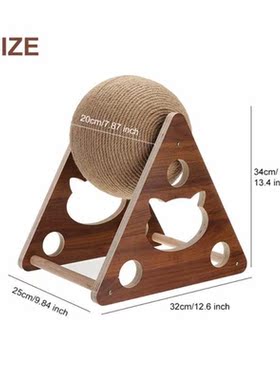 Wooden Pet Ball Cat Scratch Catch DurableToy Cat Grinding Pa