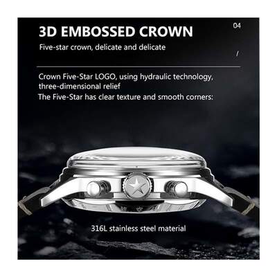 Classic Sapphire Glass 1963 Chronograph Men Pilot Watch Mech