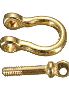 2Pcs Solid Pure Brass Carabiner Shackle Key Ring Chain Hook