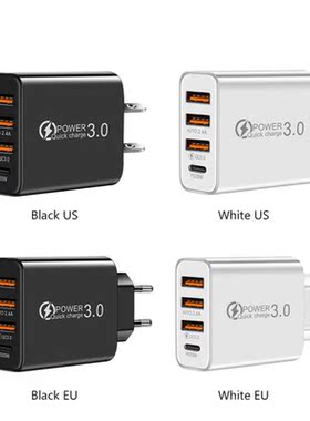 Universal Portable 3 USB Port PD20W Type-C Phone Charger Sma