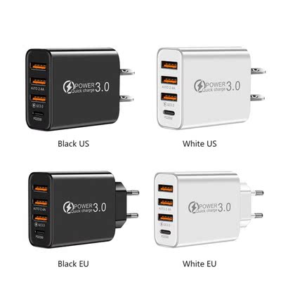 Universal Portable 3 USB Port PD20W Type-C Phone Charger Sma