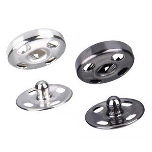 100 Sets 10mm/12mm/15mm/17mm/8.5mm Sew-on Snap Buttons Metal