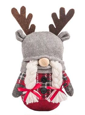 Faceless Couple Gnome Elk Doll Holiday Hanging Ornament