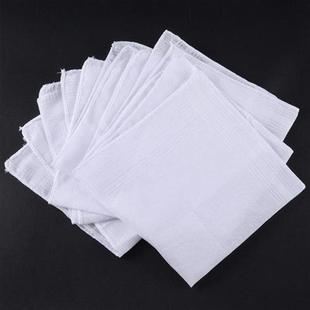5pcs Squares Hanky White Pocket Cotton Handkerchiefs Hankie