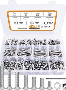 385PC M6 Hexagon Hex Socket Countersunk Head Screws and Nut