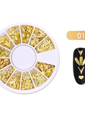 1 Box 3D Gold Silver Nail Art Decoration Bow Ribbon Star Fla