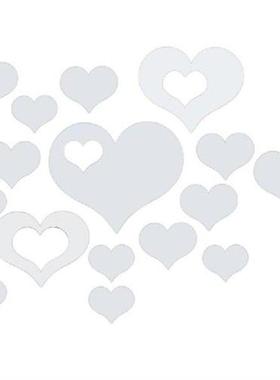 10pcs Love Heart Shape Mirror Stickers Acylic Love Art Wall