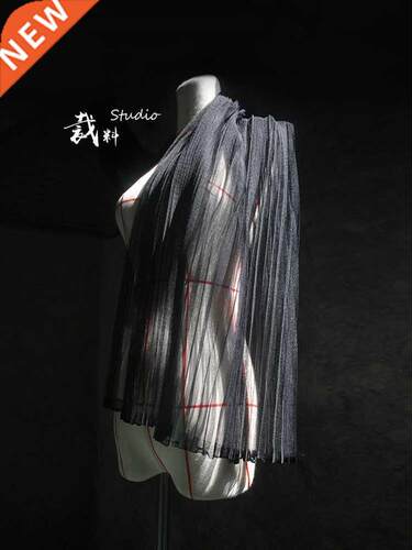 Large Pleated Yarn Black Mesh Pleating Pleated Designer