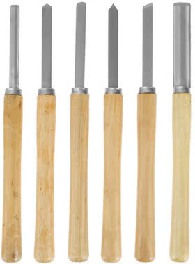 8Pcs Lathe Chisels Set HSS Wood Turning Chisel with Wood Han