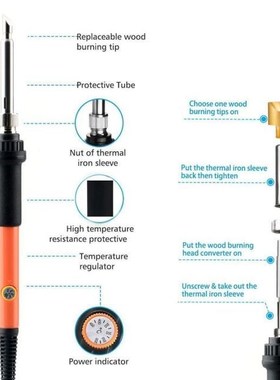 71/92PCS 60W Professional Temperature Adjustable Wood Burnin