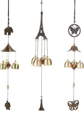 Hanging Wind Chime Bell Chinese Oriental Lucky Metal Pagoda