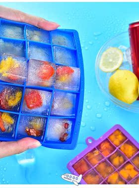 15 Grid Food Grade Silicone Ice Tray Home with Lid DIY Ice C