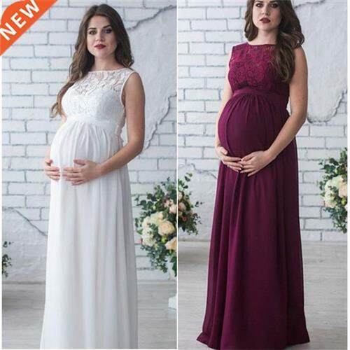 Maxi Maternity Gown Clothes For Photo Shoot Lace Long Matern