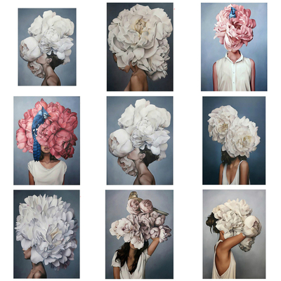 Frame Figure Picture Painting By Numbers Flowers Women Diy