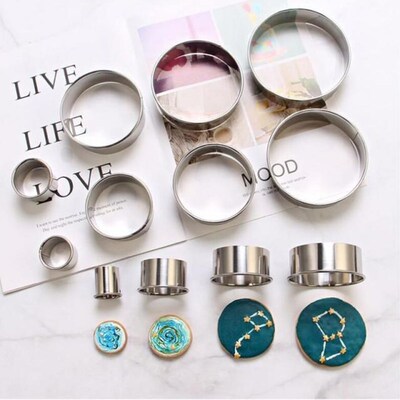 12 Pcs Stainless Steel Round Dumplings Wrappers Molds Set Cu