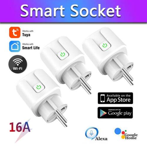 WiFi Smart Plug 16A EU Socket Power Monitor Timer Tuya Smart