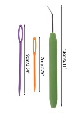 12 Pcs Knitting Crochet Loom Hook 24 Pcs Plastic Sewing Need