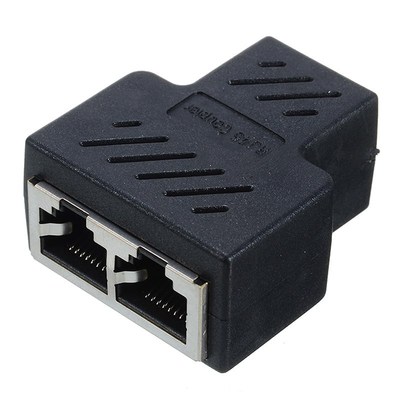 1 to 2 Ways LAN Ethernet Network Cable RJ45 Female Splitter