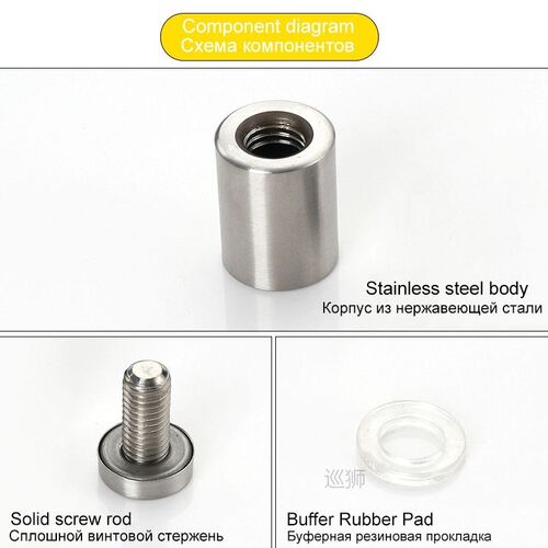 40pcs Glass Fasteners 12mm Stainless Steel Acrylic Advertise