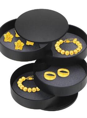 Women Jewelry Storage Box 4-Layer Rotatable Jewelry Box