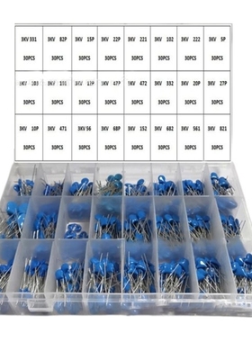 720PCS 24 Values Ceramic Capacitors Kit 3KV 3000V 5PF-821PF