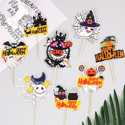 Halloween cake decoration hand-painted wind ghost pumpkin