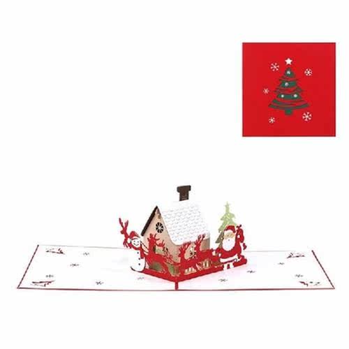 3D  Up Christmas Greeting Card Envelope Kit Invitation Messa