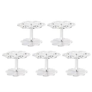 5Pcs 6 Holes Acrylic Ice Cream Cone Stand Holder Transparent