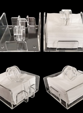 Square Clear Acrylic Cocktail Napkin Holder Paper Serviette