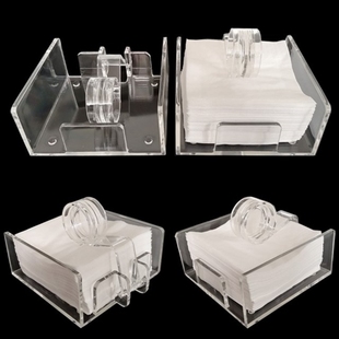 Square Clear Acrylic Cocktail Napkin Holder Paper Serviette