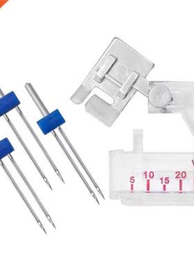 Sewing Machine Foot with Double Machine Needles Kit Hemming