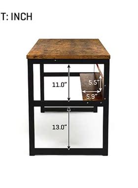 55.1inch Computer Desk With Bookshelf Modern Office Desk Wit