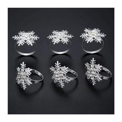 12pcs Christmas Snowflake Napkin Rings Wedding Napkin Holder