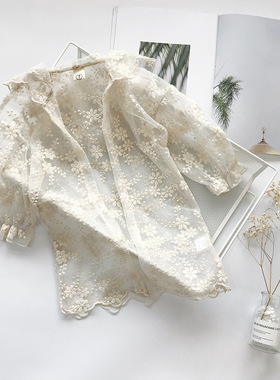 Summer child girl lace jacket sunscreen clothing UV protecti