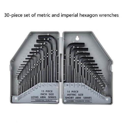 30-Pcs Hex for Key Allen Wrench Set, L Shape, Chamfered Tips